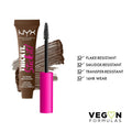 NYX PROFESSIONAL MAKEUP Thick It Stick It Thickening Brow Mascara, Eyebrow Gel - Brunette 06 BRUNETTE 0.23 Fl Oz (Pack of 1)