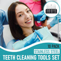 Dental Kit Tools, 10 Pack Stainless Steel Plaque Remover, Dental Tools to Remove Plaque and Tartar, Oral Care Kit with Plaque Cleaner, Tartar