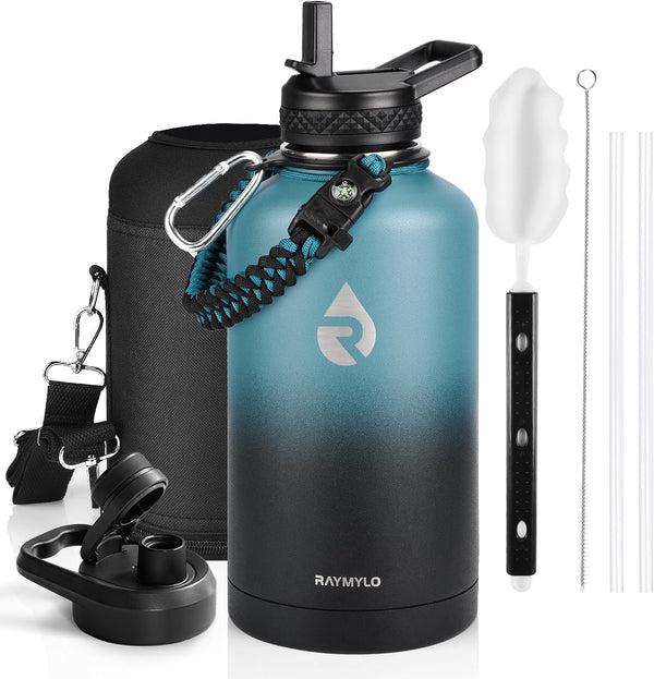 Insulated Water Bottle 64 Oz, Triple Wall Vacuum Stainless Steel (Cold for 48 Hrs), Leak Proof & Non-Bpa, Half Gallon Water Flask Jug with
