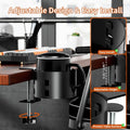 OOKUU Anti-Spill Large Desk Cup Holder Clamp, Metal Table Cup Holder(Black) Black 3.95 inch 1