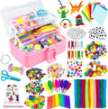 VLUSSO Arts and Crafts Supplies for Kids DIY Craft Kits Art Supplies Materials Kids Crafts Set with Pipe Cleaners Craft Box Preschool Homeschool