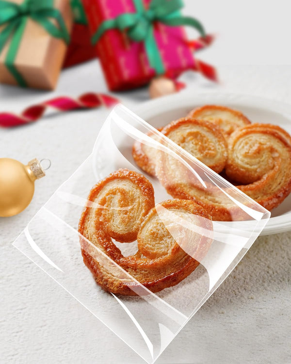 300 Pcs Self Adhesive Cookie Bags, 4x6 Inches Self Sealing Cellophane Bags, Clear Resealable Cellophane Bag for Packaging, Cookies, Gifts, Candy,