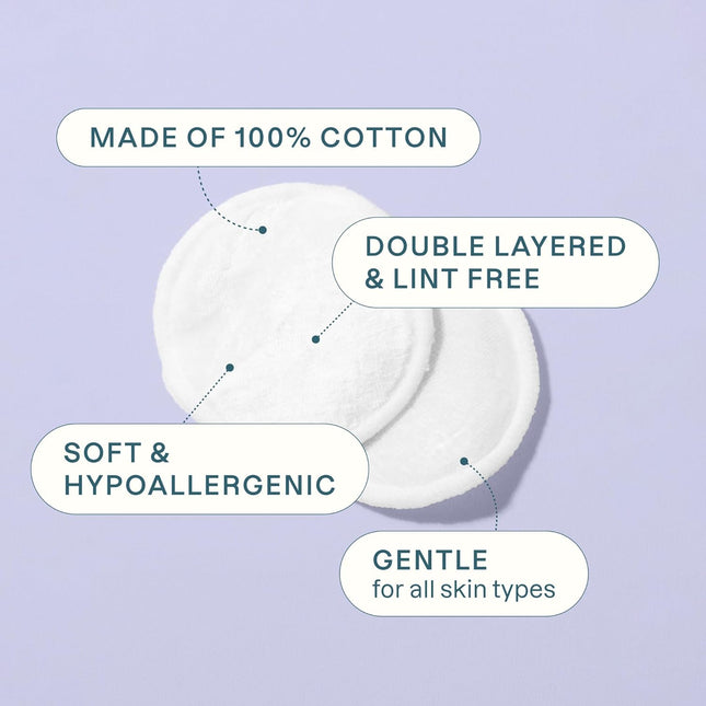Cliganic Premium Cotton Rounds for Face (300 Count) - Makeup Remover Pads, Hypoa