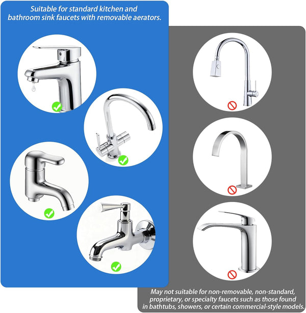 16 pcs Faucet Adapter Kit, CNYMANY Kitchen Aerator Adapter Set Male Female M22 Sink Faucet Adapter Connecting Garden Hose Water Filter Standard