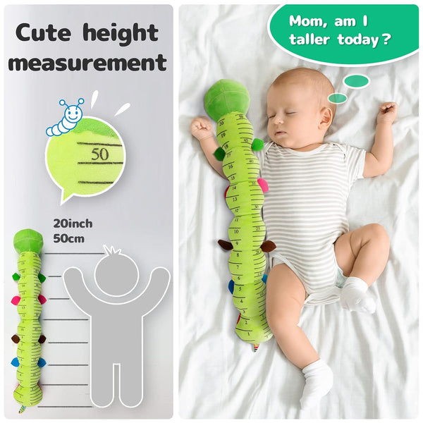 Sumobaby Baby Toys Musical Stuffed Animal Activity Soft Toys with Teether Green - Leaf Caterpillar-Musical