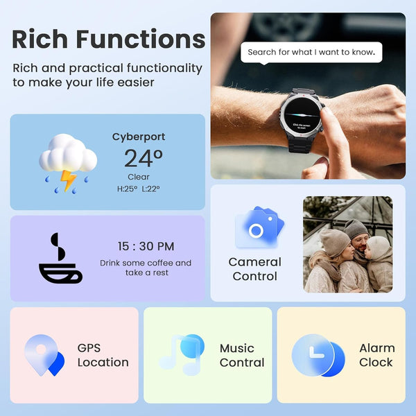 Military Smart Watches for Men(Answer/Make Calls), 1.39" Fitness Watch with Heart Rate Pedometer Sleep Monitor, 110+ Sports Modes Smartwatch for
