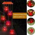 Solar Cardinal Wind Chimes Lights for Outside Garden Patio Decor | Red Bird Hanging Windchimes for Home/ Outdoors, Memorial Gifts Gifts for Mother