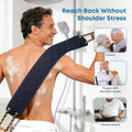 Exfoliating Back Scrubber with Handles, 38.5 Inch Double-Sided Back Exfoliator Body Scrub Towel, Exfoliating Washcloth Bath Tool for Use in