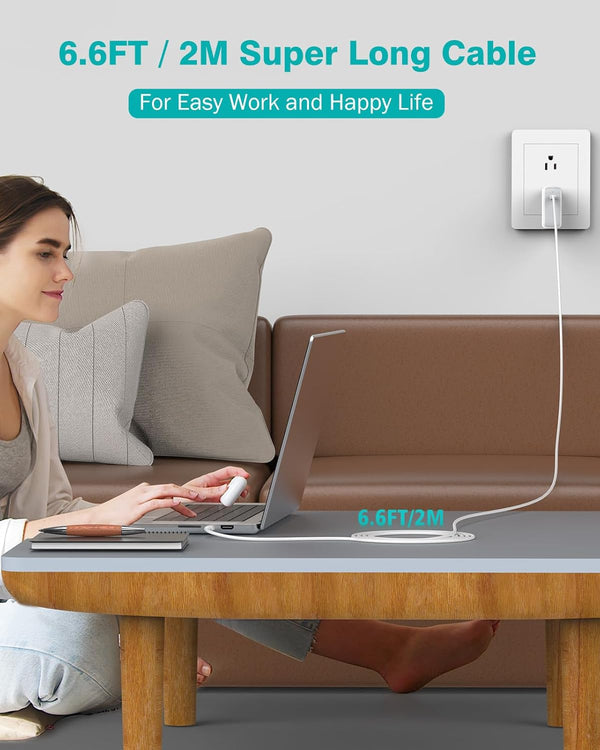 Charger for MacBook Air MacBook Pro 13 14 15 16 inch 2025 2024 2023 2022 2021 2020, M1 M2 M3 M4 Laptop 70W USB C Power Adapter, iPad, LED, 6.6FT