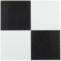 Nexus Self Adhesive 12-Inch Vinyl Floor Tiles, 20 Tiles - 12" x 12", Black/White Pattern - Peel & Stick, DIY Flooring for Kitchen, Dining Room,