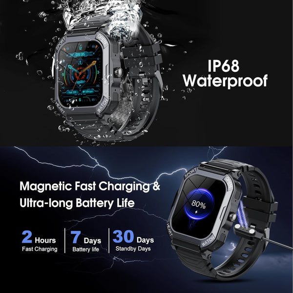 Smart Watch for Men Women (Answer/Make Call), 1.85â Fitness Watch, 113 Sports Modes Smartwatch with Heart Rate/Sleep Monitor, Pedometer, IP68