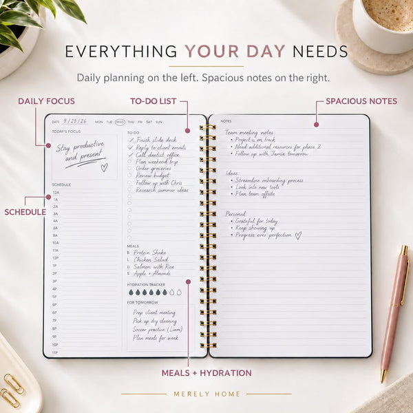 Undated Daily Planner | 8.25ÃÂ¢ÃÂÃÂ X 11.75ÃÂ¢ÃÂÃÂ Work To-Do Notebook | ADHD Academic Organizer | Multi-Layout | Men and Women Planner