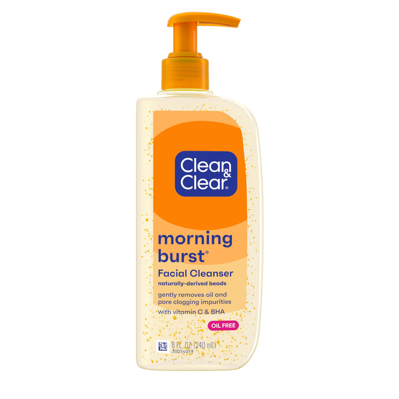 Clean & Clear Morning Burst Oil-Free Facial Cleanser with Brightening Vitamin C, Ginseng, and Gentle Daily Brightening Face Wash for All Skin