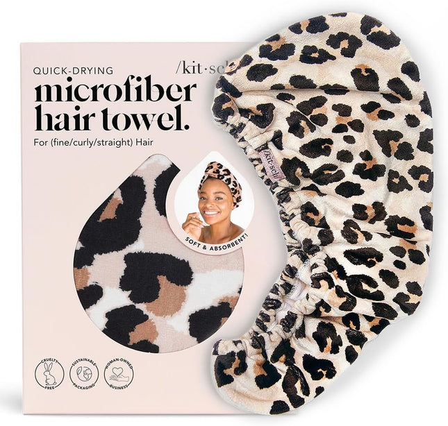 Kitsch Microfiber Hair Towel Wrap for Women - Microfiber Towel, Super Absorbent,