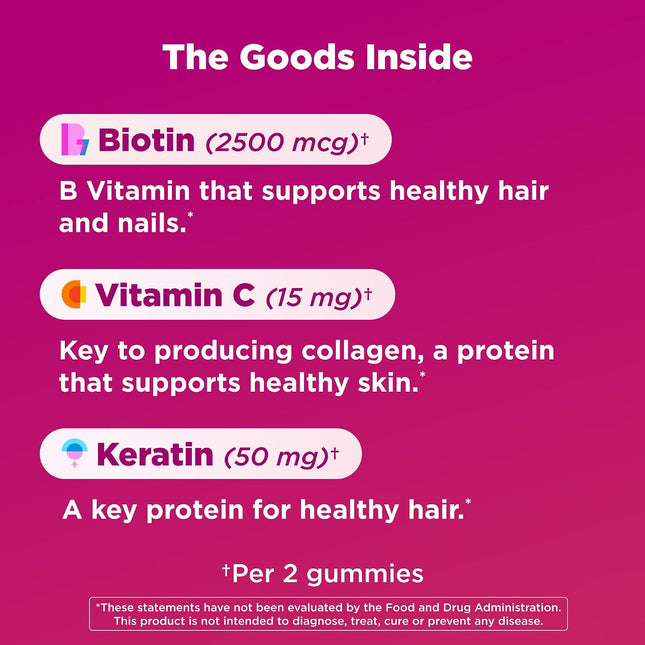 OLLY Hair Skin and Nails Gummies, Undeniable Beauty, Biotin - 60 Count 60 Count