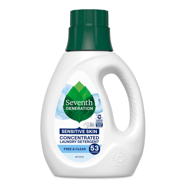 Seventh Generation Laundry Detergent, Free & Clear, 40 oz, 53 Loads Free & Clear 40 Fl Oz (Pack of 1)