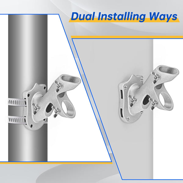 Anovo Flag Pole Kit- Stainless Steel 6 FT Flag Poles with1 Inch Metal 360° Rotating Flag Pole Rings Clip, Two-Position Flag Pole Holder Brackets