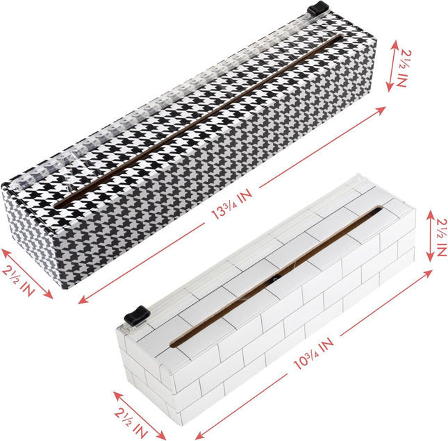 Chicwrap Subway Tile Refillable Plastic Wrap Dispenser - One 9" X 250' Roll of Professional Grade Plastic Wrap - BPA Fre