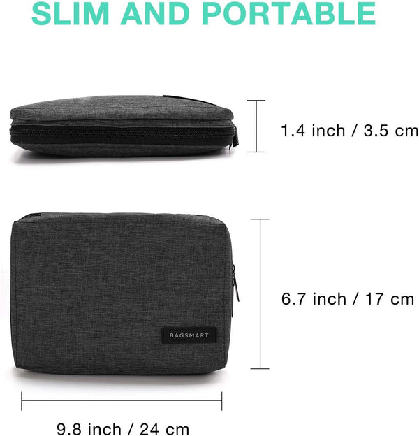 BAGSMART Electronics Organizer Travel Case, Small Cord Bag, Tech Organizer as Travel Accessories for Men Women, Cable Essentials for Phone, SD