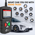 YA-201 Obd2 Scanner, Full OBD2 Modes Check Engine Code Reader After 1996 All OBDII/EOBD/KOBD/CAN Cars, O2 Sensor EVAP Systems, Battery Test,Live