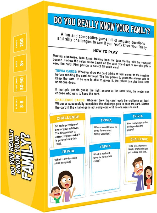 DO YOU REALLY KNOW YOUR FAMILY? Fun Family Game for Kids, Teens and Adults | Best Family Game Night Card & Board Game for Kids 8-12 & Adults,