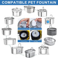 Cat Water Fountain Replacement Filters - 28 Pack Triple Action With Carbon Filter and Pre-Filter Sponges (14 Filters & 14 Sponges) for Pet Water
