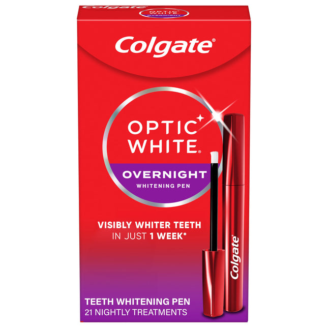 Colgate Optic White Overnight Teeth Whitening Pen, Hydrogen Peroxide Teeth White