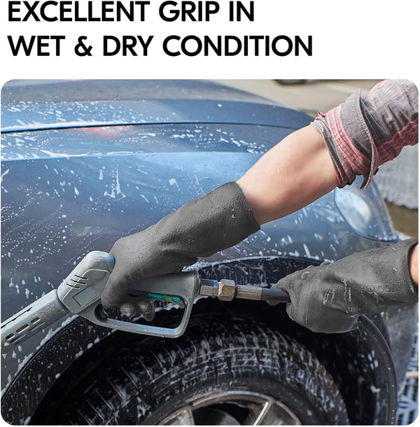 Vgo... 1 Pair Household Cleaning Gloves Infused with Rresh Rich Aromas, Lined Dishwashing Gloves,Long Sleeves Kitchen Gloves, Bathroom Cleaning,