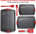 Eatex Baking Sheet, 6PC Cookie Sheet Set with Silicone Handles, Nonstick Steel Baking Pan, Durable Baking Sheets for Oven, BPA Free Baking Pans