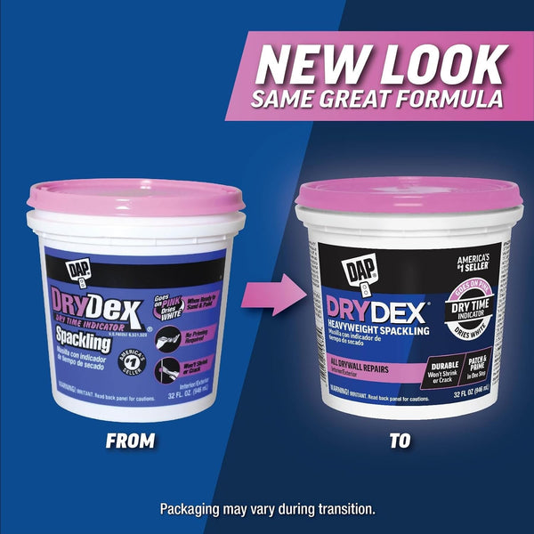 DAP DryDex Dry Time Indicator Spackling, Pink/White, 32 Oz (7079812330) 1 Quart