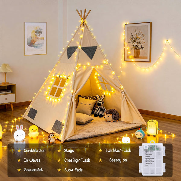 JMEXSUSS 2 Pack Battery Operated String Lights with Remote, Total 66ft 200 LED Warm White Christmas Lights Indoor Outdoor, Twinkle Fairy Lights