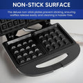 Elite Gourmet Maxi-Matic Electric Nonstick Belgian Waffle Iron Snack Maker Machine, Breakfast, Sandwiches, Compact & Portable, 2 Slice, Black