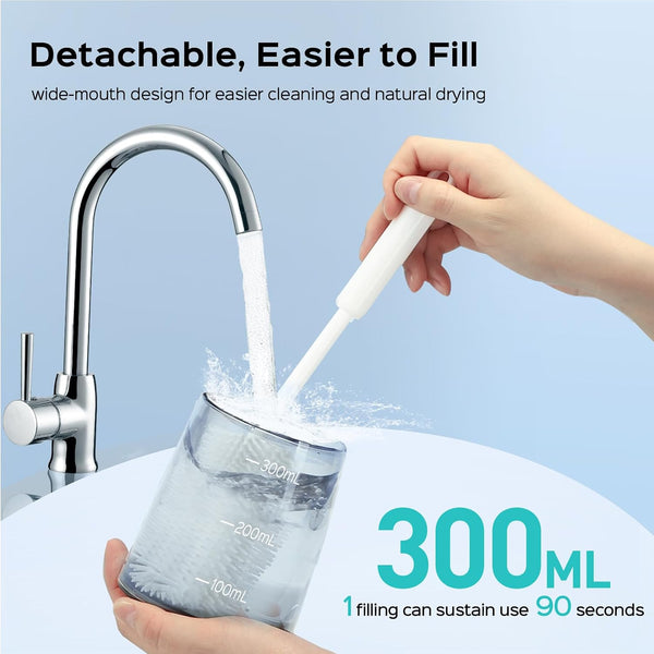 COSLUS C30 Water Dental Flosser Pick for Teeth: 4 Modes Cordless Portable 300ML Larger Tank Water Teeth Cleaner IPX7 Waterproof Flossing Cleaning