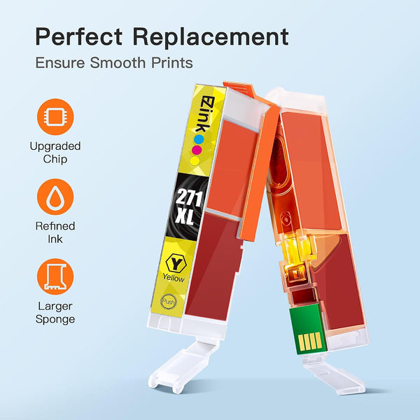 E-Z Ink Compatible Ink Cartridge Replacement for Canon CLI-271XL CLI 271 XL to use with TS6020 TS9020 TS8020 MG5720 MG5722 MG6820 MG6821 MG6822