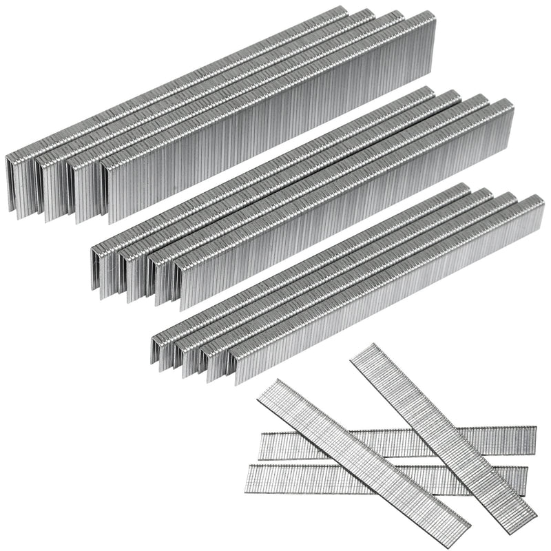 18 Gauge 1/4 Inch Narrow Crown Staples 4 Assorted Sizes 1600-Count | 400 PCS per Size: Galvanized Staples 1/2", 3/4", 1" & Brad Nails 5/8" fit