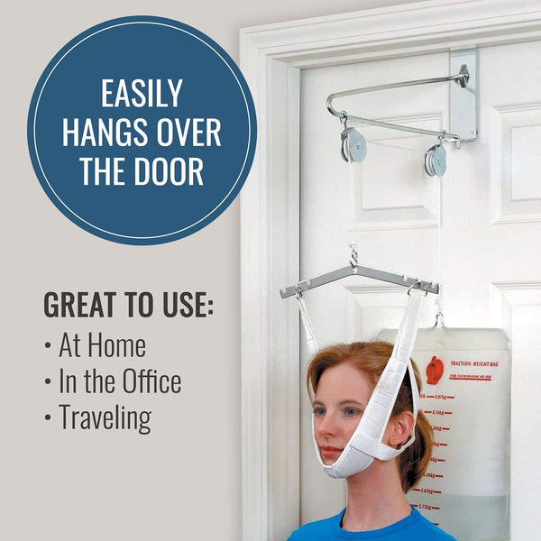 DMI Over the Door Posture Corrector and Cervical Neck Traction Device for Physical Therapy, FSA HSA Eligible Neck Stretcher, Back Stretcher, Neck