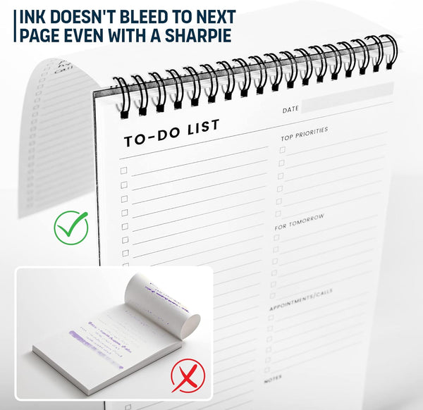 Of a Happy Kind To Do List Notepad: With Multiple Functional Sections - 6.5 x 9.8 60 Sheets - Spiral Daily Planner Notebook - Task CheckList