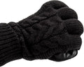 isotoner Women's Touchscreen Cable Knit Sherpasoft Gloves One Size Black