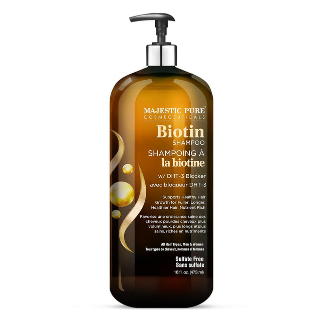Majestic Pure Biotin Shampoo - Volumizing Shampoo for Hair Loss - with DHT-3 Blo