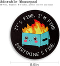 Gctriki Dumpster on Fire Round Mouse Pad, Funny Mousepad for Laptop 8.6 in | Small Gaming Mouse Pad, Stitched Edge, Non-Slip Rubber Base, Funny