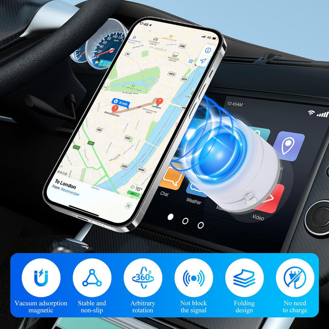 Vacuum Magnetic Suction Phone Holder, 2025 New Magnetic Multifunctional Holder, Foldable and Retractable Double-Sided Ma