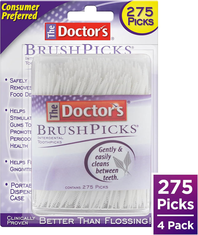 The Doctor's BrushPicks, Interdental Brushes & Dental Picks, Gently Remove Food Debris from Braces & Dental Work, 275 Co