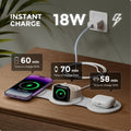 HICOBER 3-in-1 Wireless Charging Station for iPhone, Watch, AirPods, White B-White