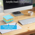 Acrylic Sticky Note Holder - 3 X 3 Inch Post It Note Holder, Crystal Clear Sticky Note Dispenser for Dorm Room Home and Office Acrylic Desk Organizer