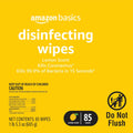 Amazon Basics Disinfecting Wipes, Lemon Scent, for Sanitizing, Cleaning & Deodorizing, 255 Count (3 Packs of 85)