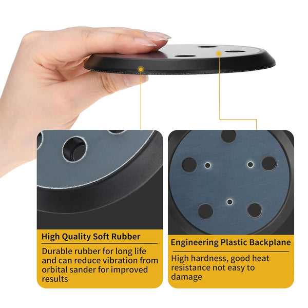 2 Pack 5 Inch 5 Hole Orbital Sander Replacement Pad for Porter Cable 333 333VS Random Orbit Sanders - Hook and Loop Sanding Pad Parts for Porter