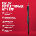 Revlon Cuticle Trimmer With Cap, High Precision V-Tip and Comfortable Grip for Gentle and Easy Trimming, 1 Count 1 Count (Pack of 1)