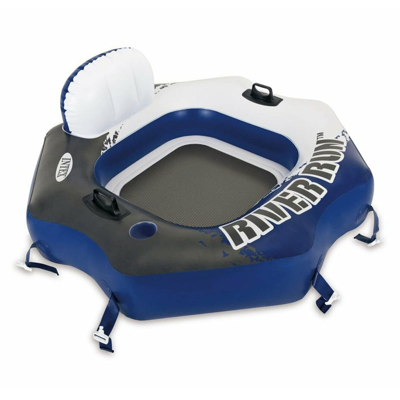 Intex 58854EP River Run Connect Inflatable Floating Lounge: Comfortable Backrest â Built-In Cup Holder â Durable Grab Handles â Easy-To-Use