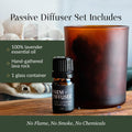 Volcanic Stone Diffuser with Lavender Essential Oil Ã¢ÂÂ Lava Rock Diffuser for Essential Oils | Cordless Passive Diffuser for Desk, Bedroom, or