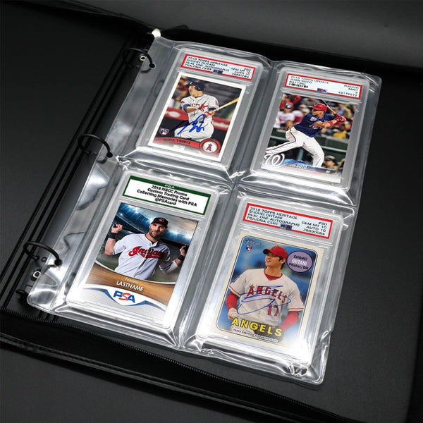 Graded Card Slab Binder Pages for Storage & Display, Compatible with 40 PSA, BGS, BCCG, CGC Graded Sports Cards, Also Fit One-Touch Magnetic Card